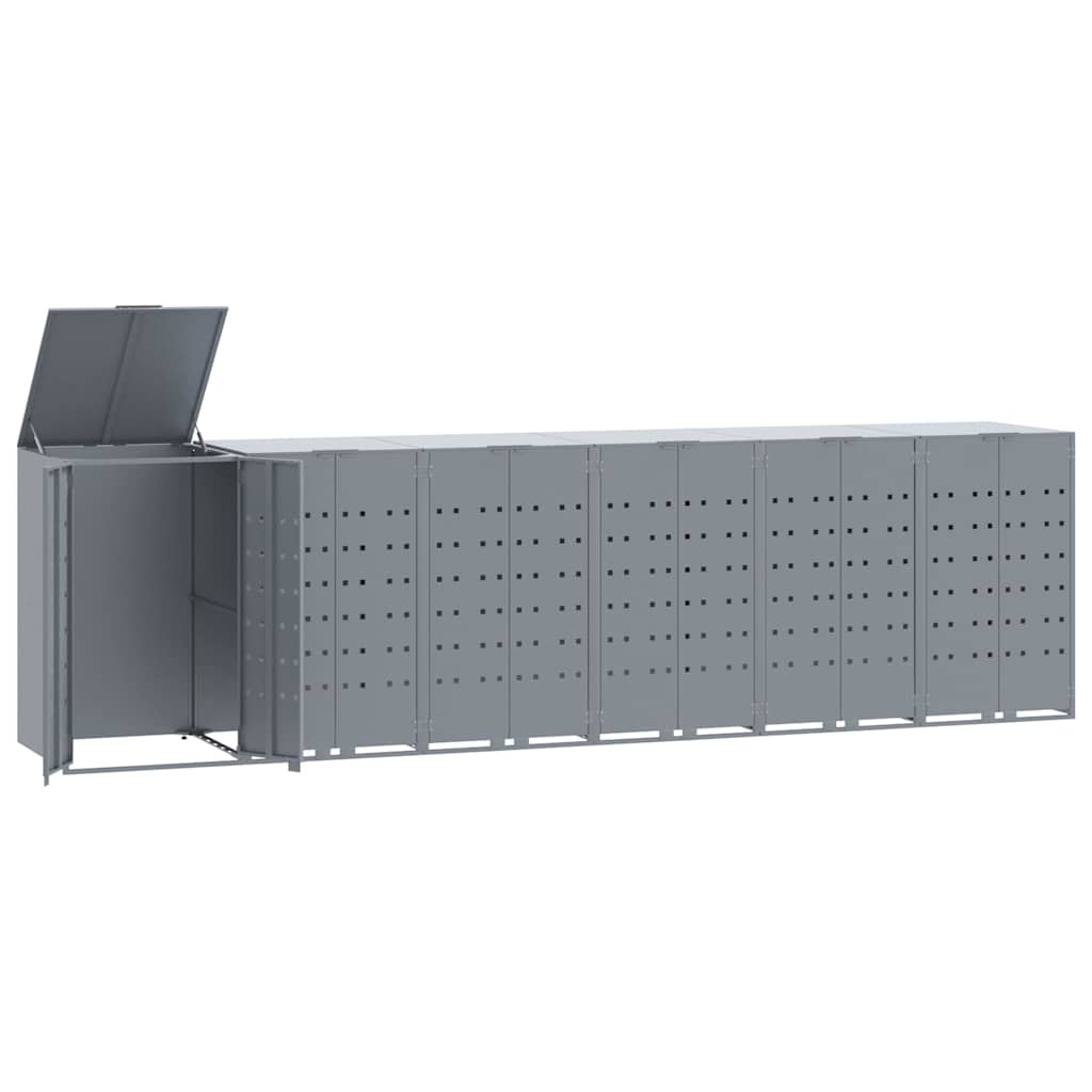Mülltonnenbox für 2 Tonnen Schwarz 138x79x117 cm Stahl