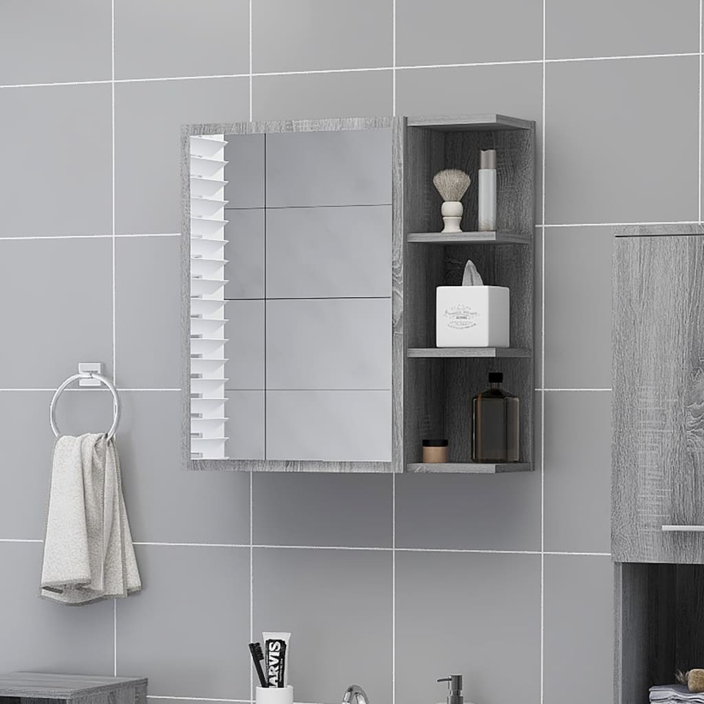 Bad-Spiegelschrank Weiß 62,5x20,5x64 cm Holzwerkstoff