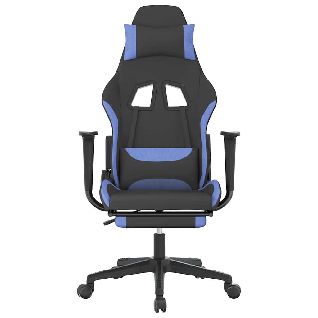 Gaming-Stuhl mit Massagefunktion Schwarz und Creme Stoff