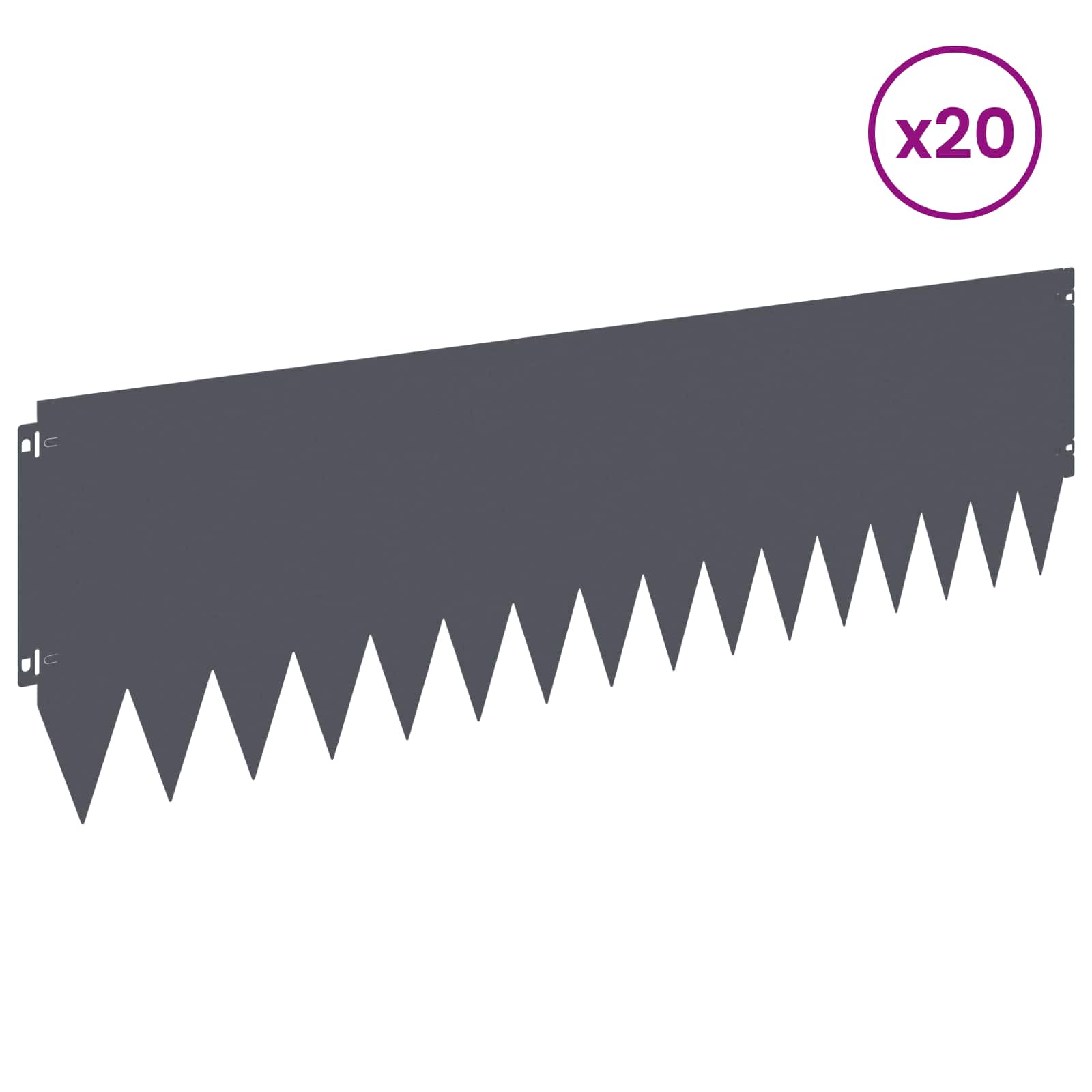 Raseneinfassung 10 pcs 103 x 10 cm Stahl Schwarz