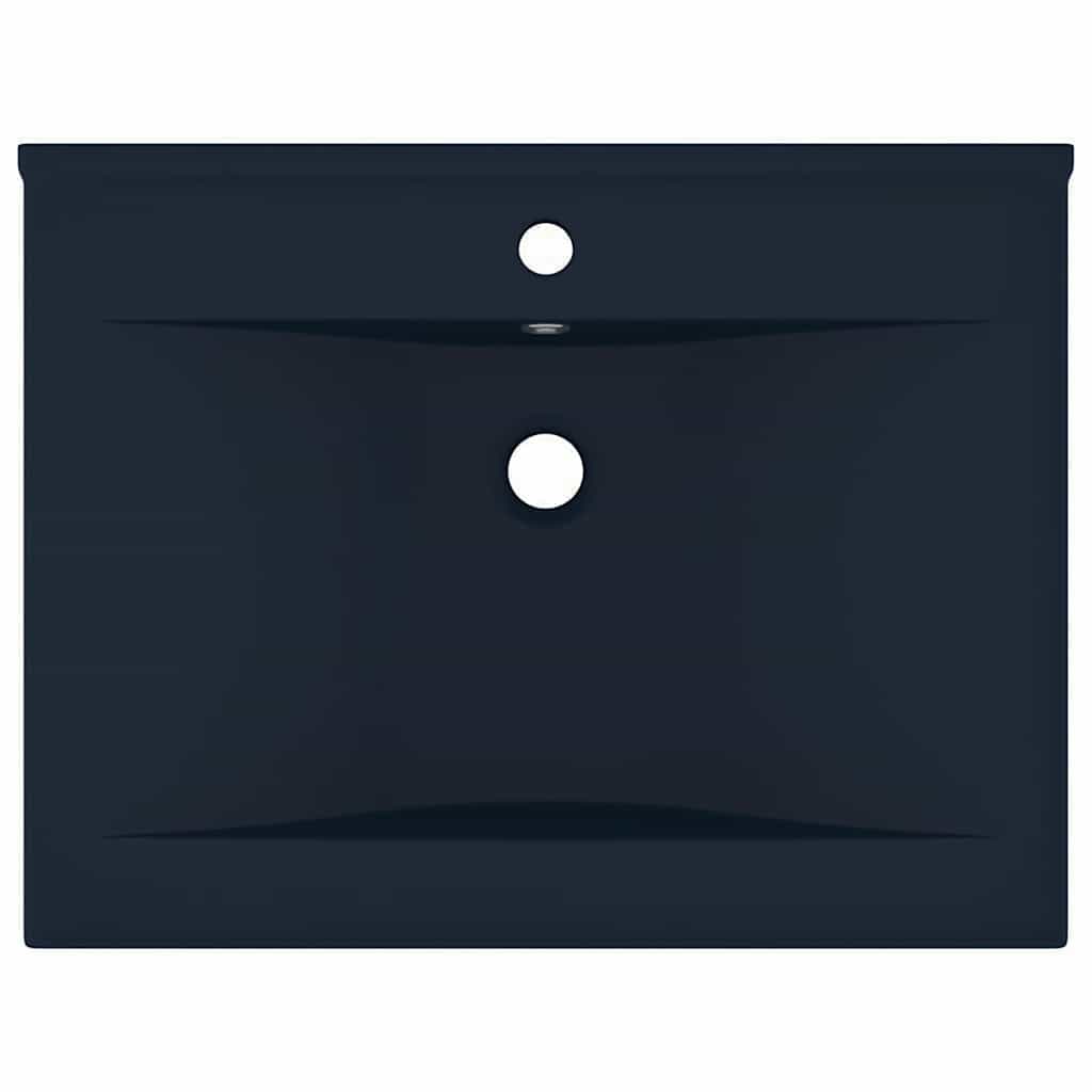 Luxus-Waschbecken mit Hahnloch Matt-Weiß 60x46 cm Keramik