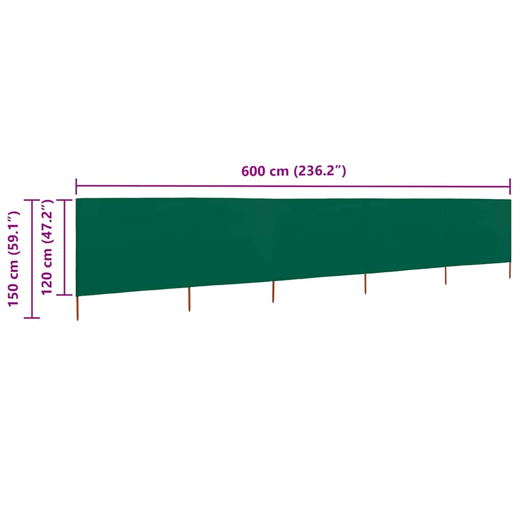 3-teiliges Windschutzgewebe 400 x 120 cm Weiß