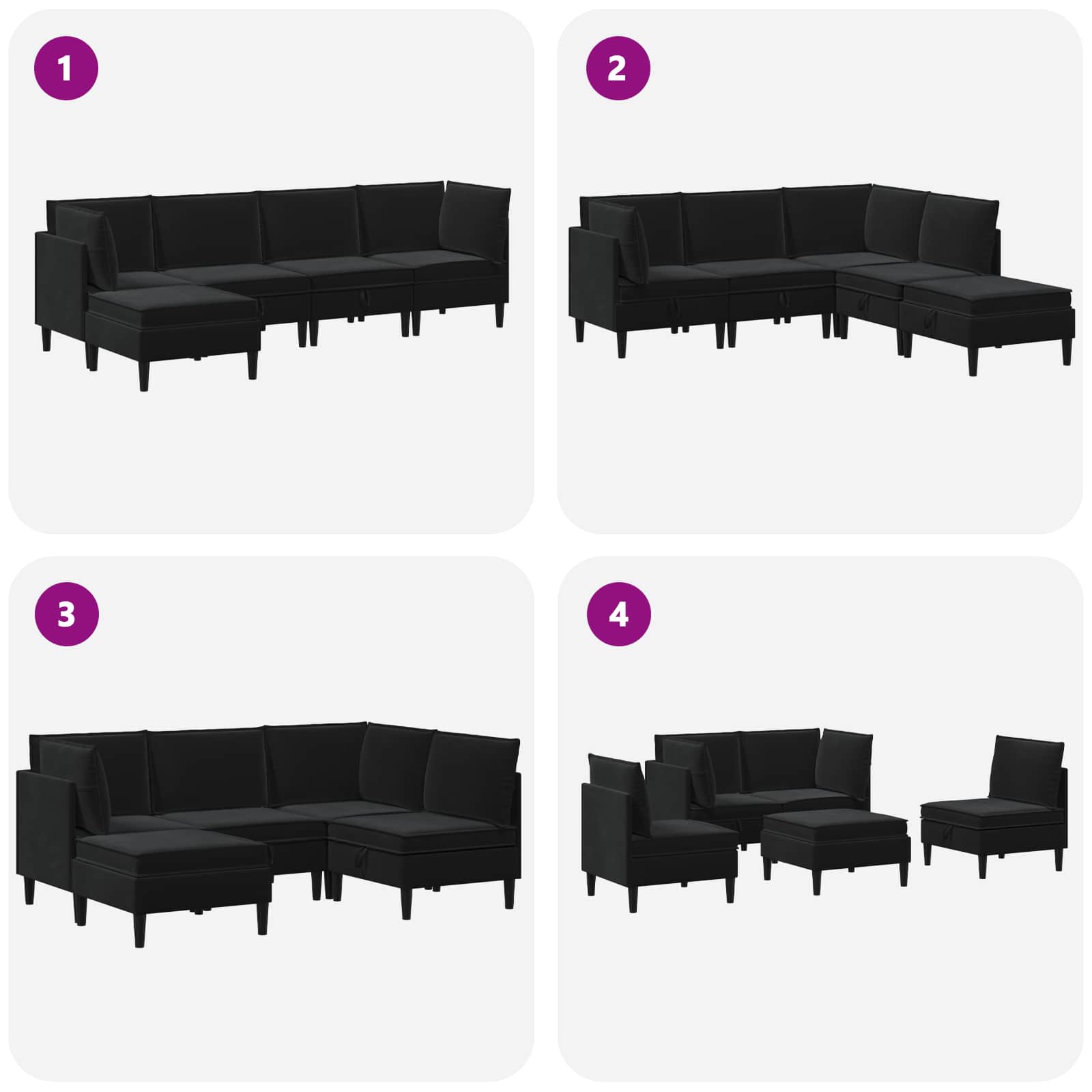 Wohnzimmergarnitur mit Kissen mit Speicher 3 pcs Hellgrau Samt