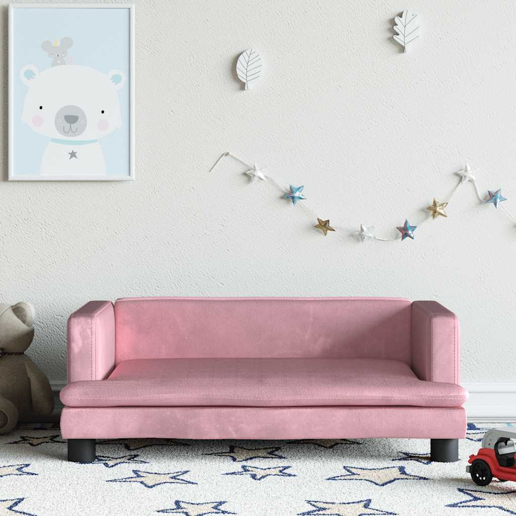 Kindersofa Blau 80x45x30 cm Samt
