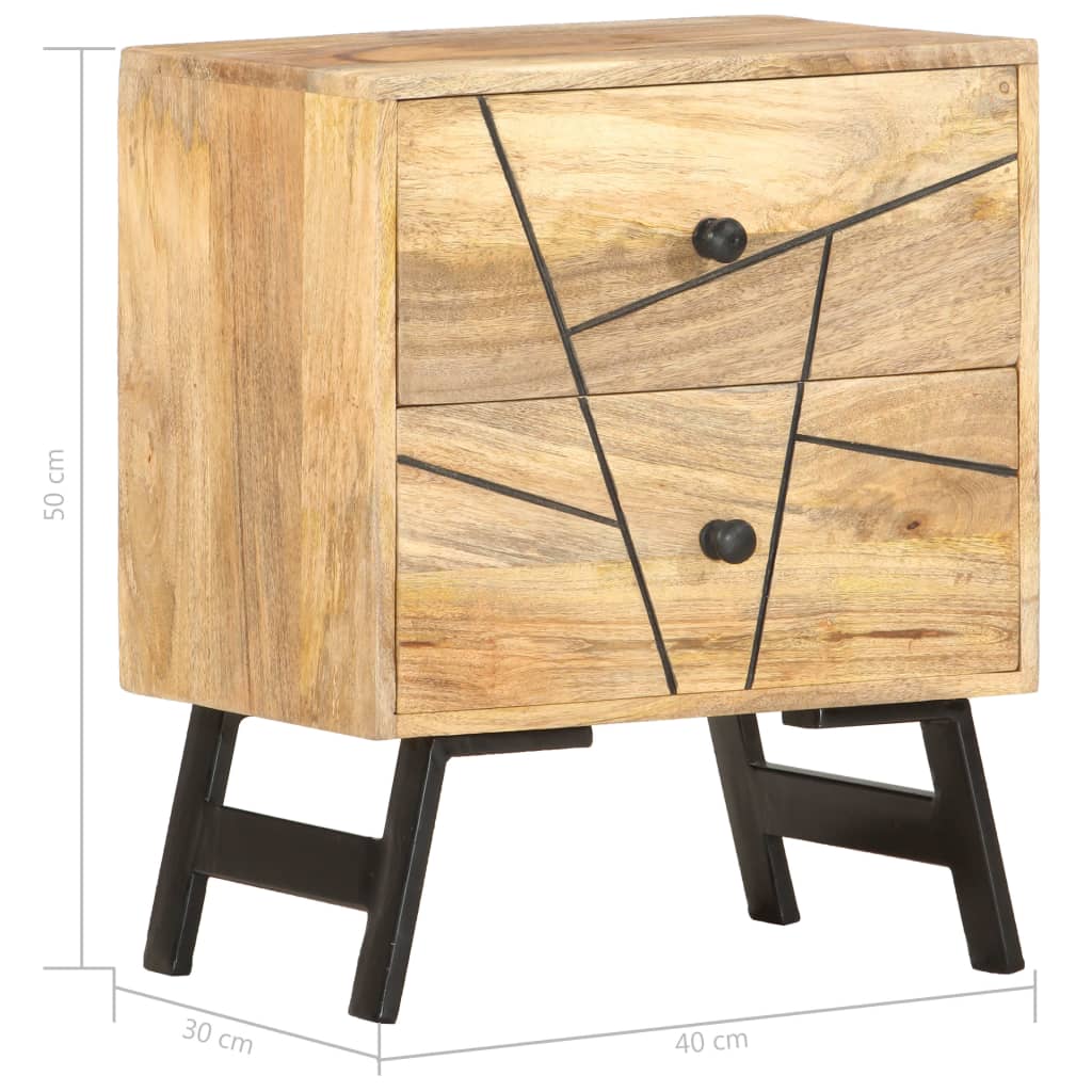 Nachttisch 40x30x50 cm Massivholz Mango