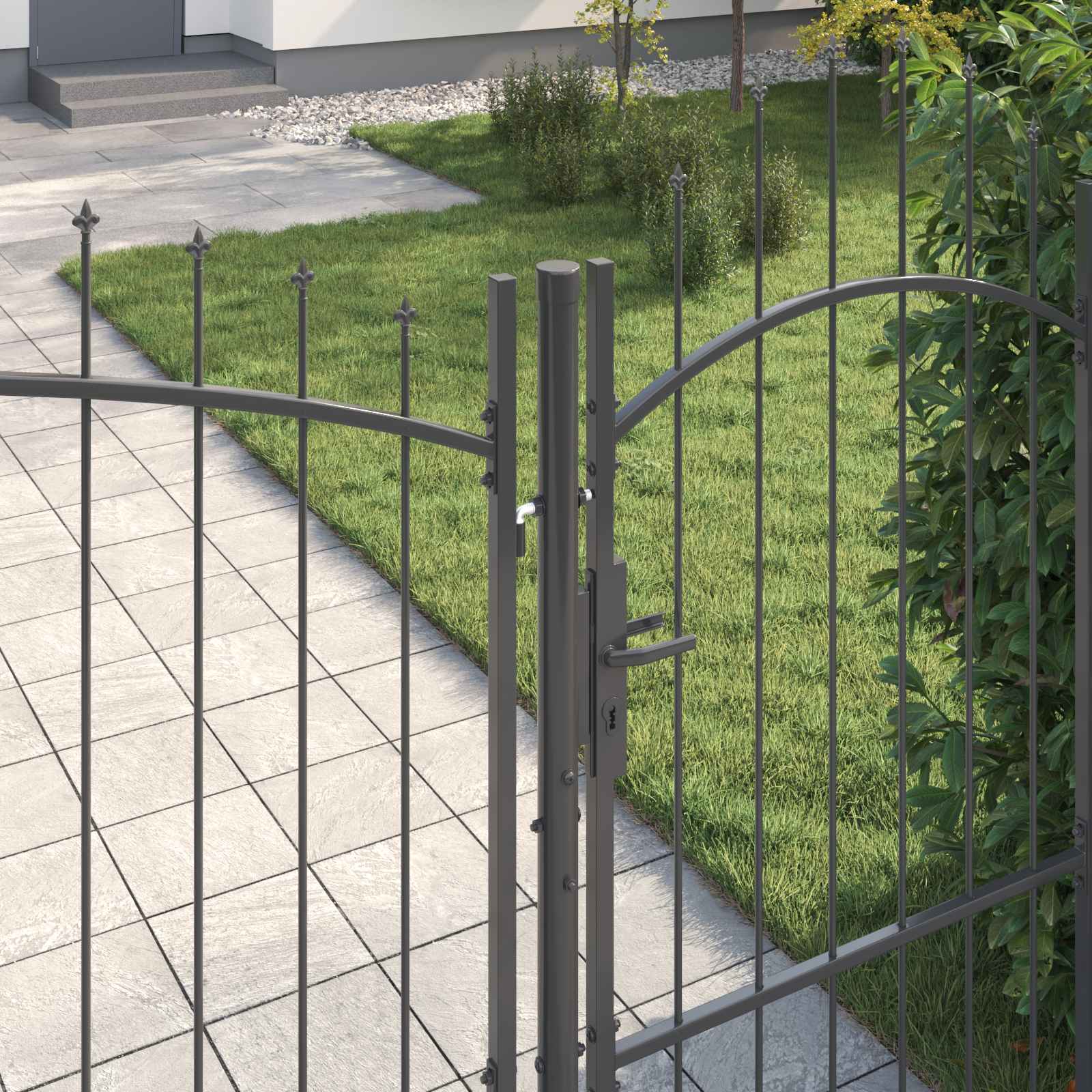 Gartentor Woerden Stahl 1x4 m Schwarz