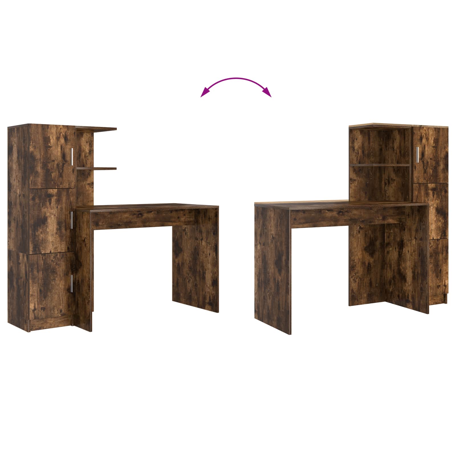 Schreibtisch 2 pcs Beton Grau