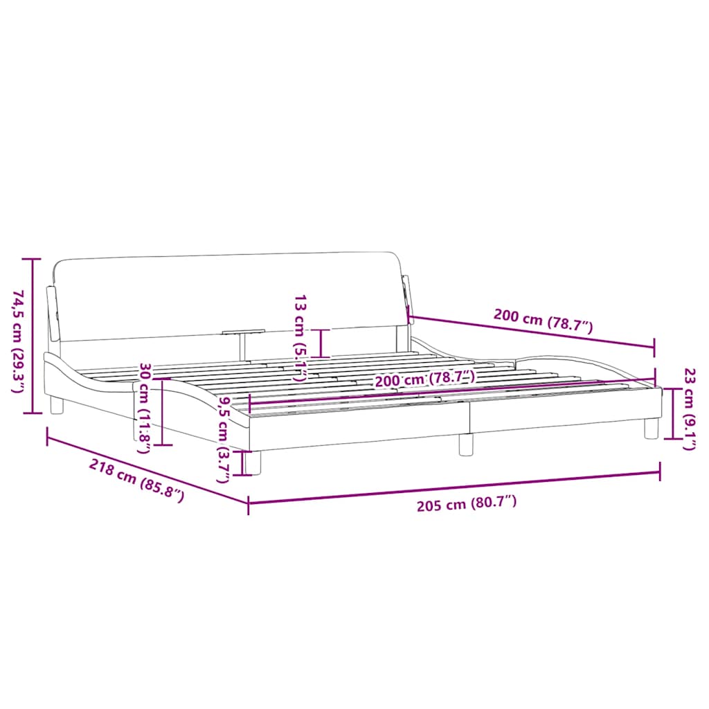Bettgestell "Dover" Schwarz 80x200 cm Kunstleder