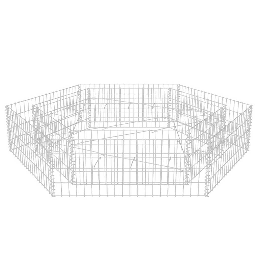 Sechseckiges Gabionen-Hochbeet 100×90×50 cm
