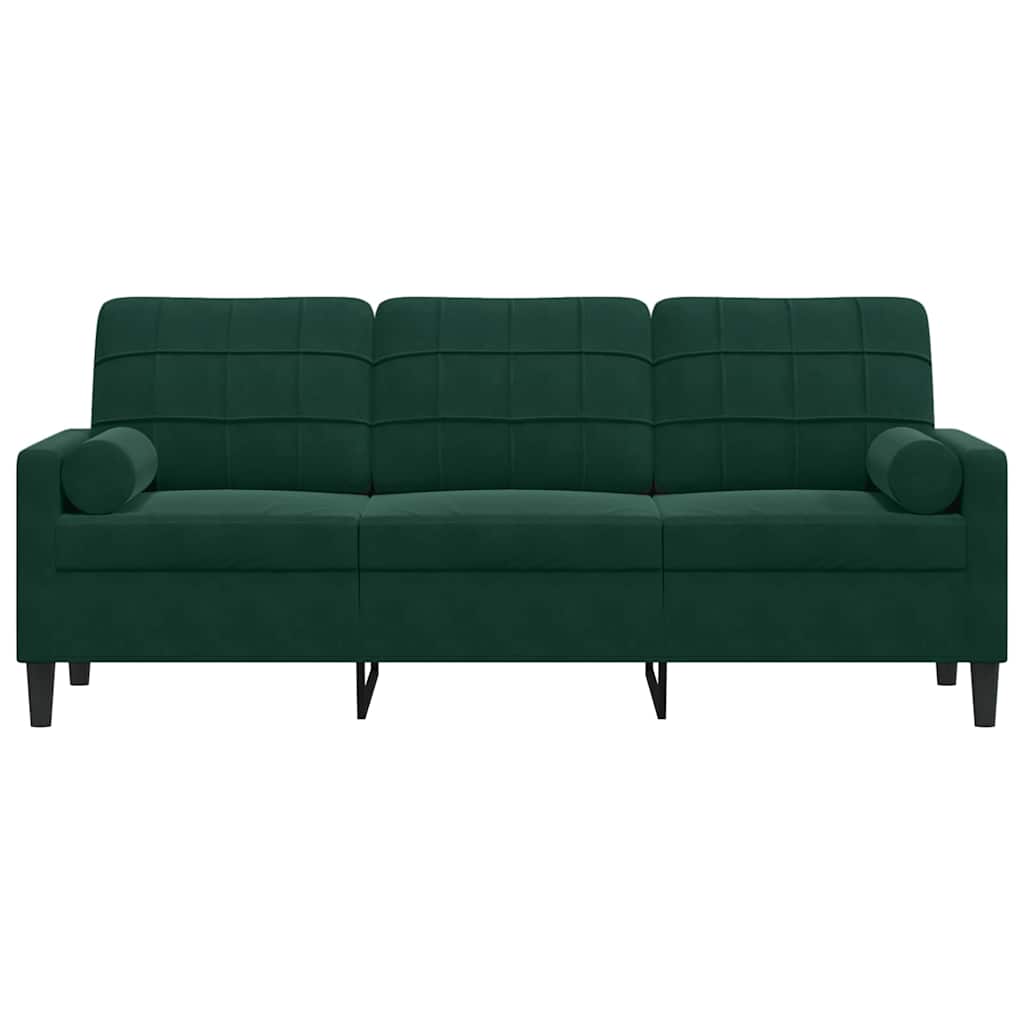 2-Sitzer-Sofa mit Zierkissen Hellgrau 120 cm Samt