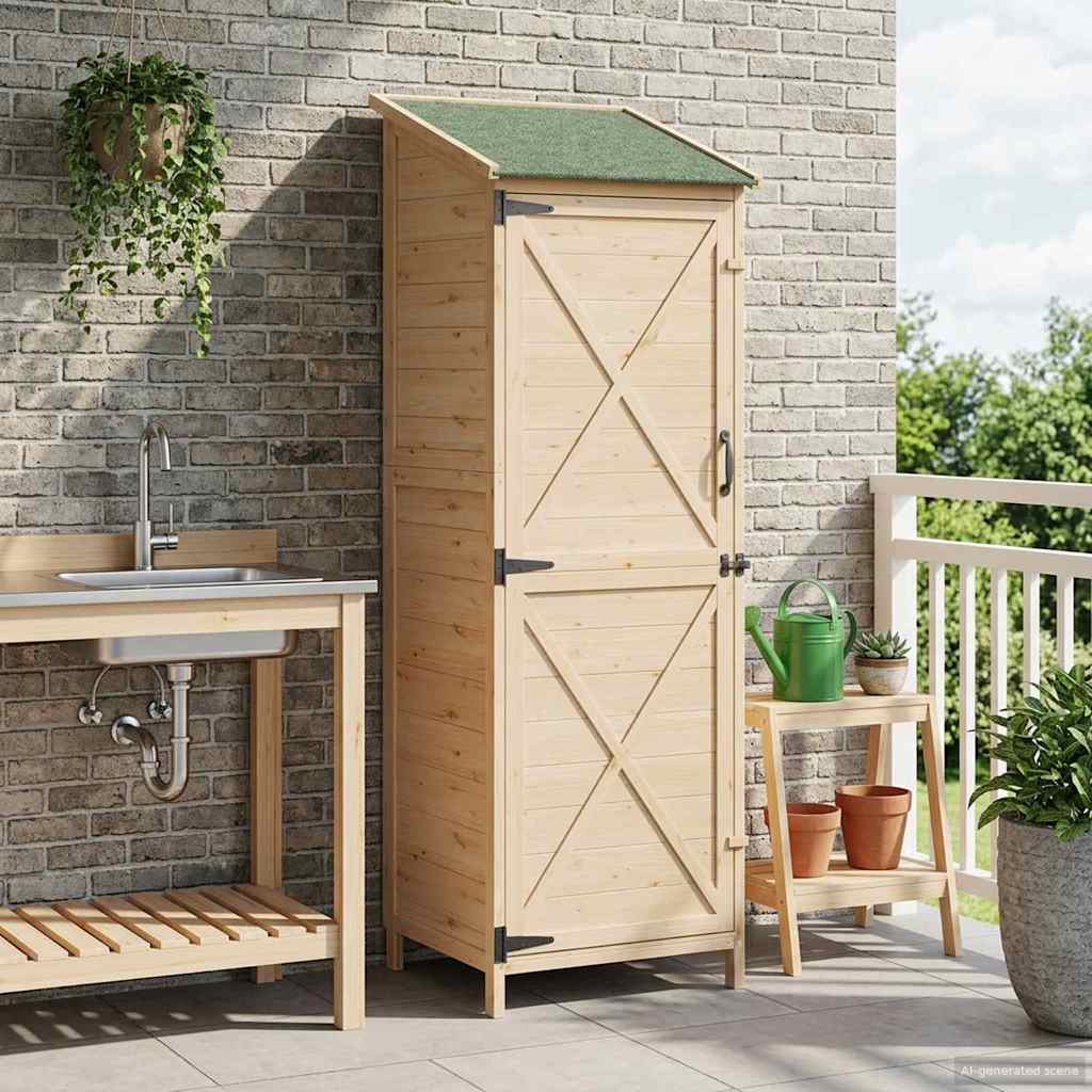 Gartenschuppen Natur 59,5 x 56 x 113,5 cm Massivholz aus Fichte