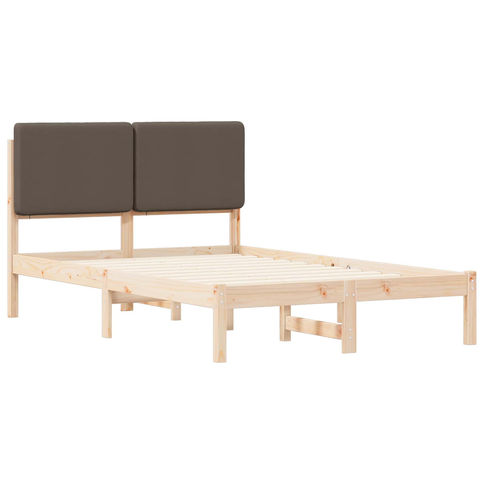Bettgestell mit gepolstertem Kopfteil Hellgrau 200 x 200 cm