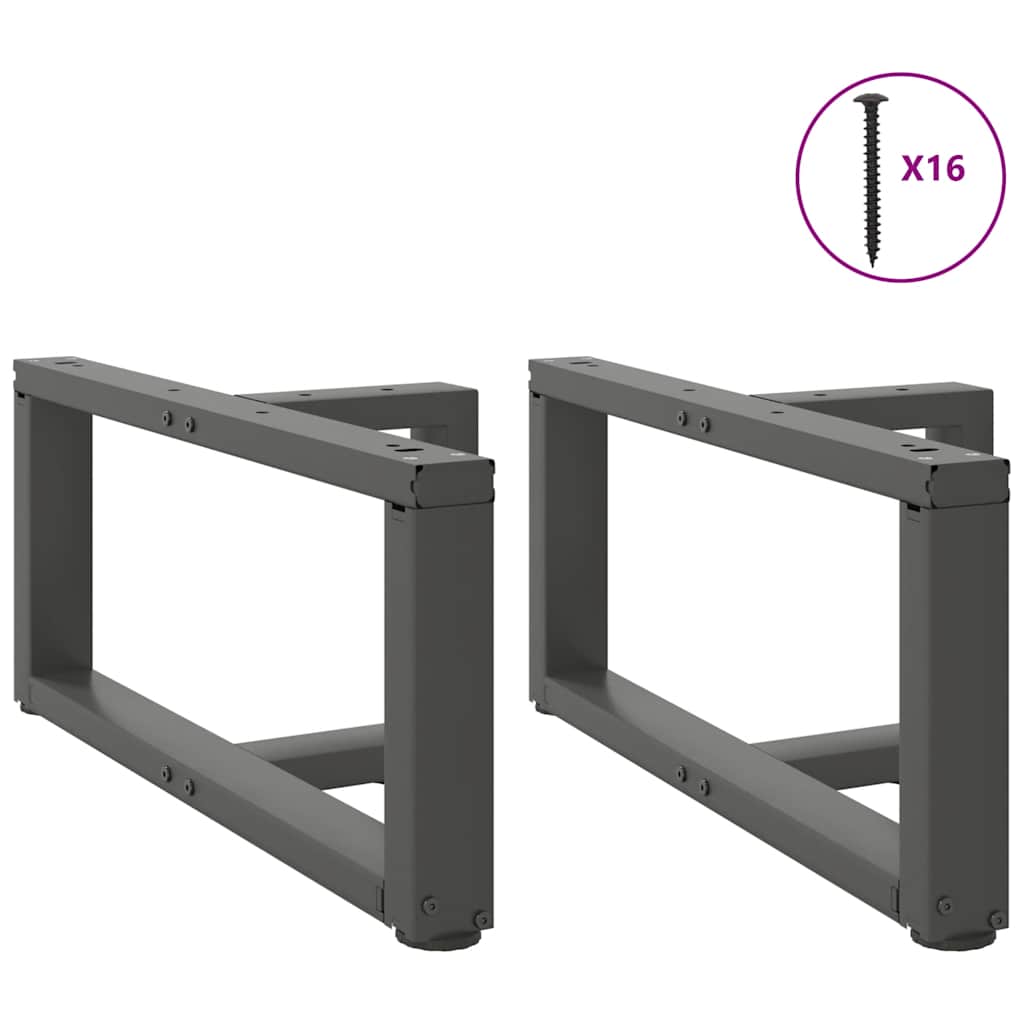 Couchtischbeine T-Form 2 Stk. Schwarz 30x25x(30-31) cm Stahl