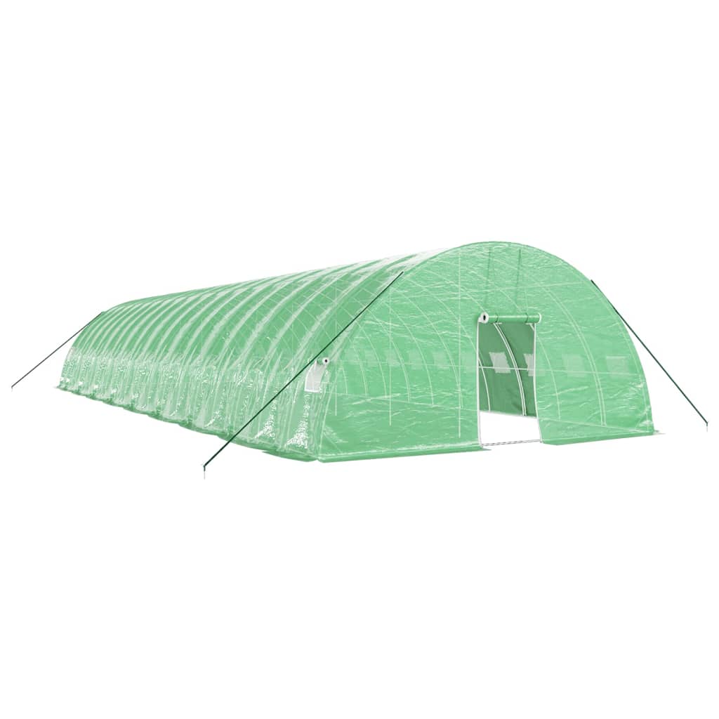 Gewächshaus mit Stahlrahmen Grün 24 m² 6x4x2,85 m