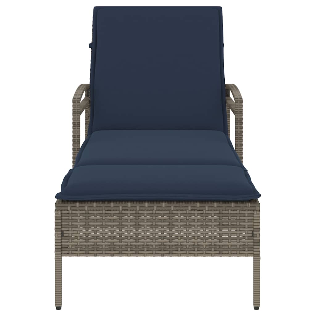 3-fach verstellbare Sonnenliege Poly-Rattan Braun