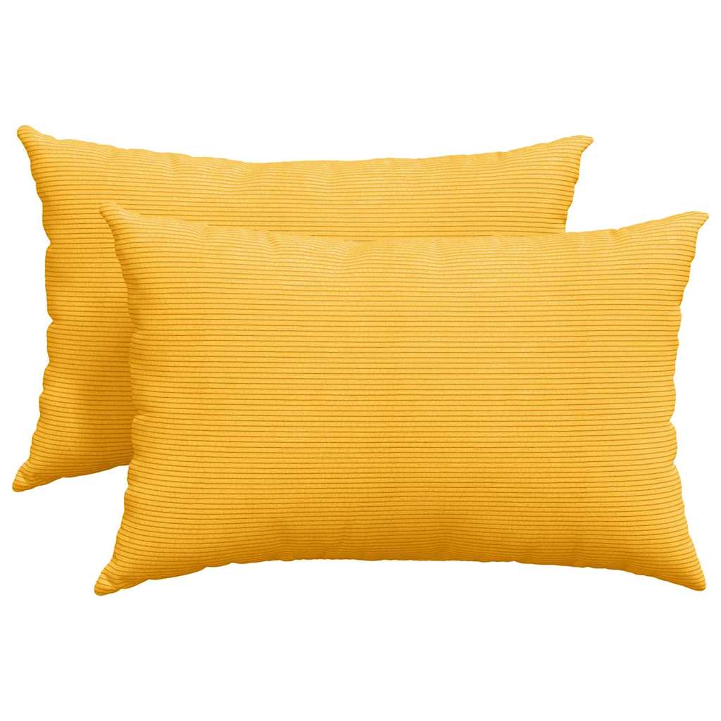 Sofakissen 2 Stück Hellgrau 50 x 30 cm Cordstoff