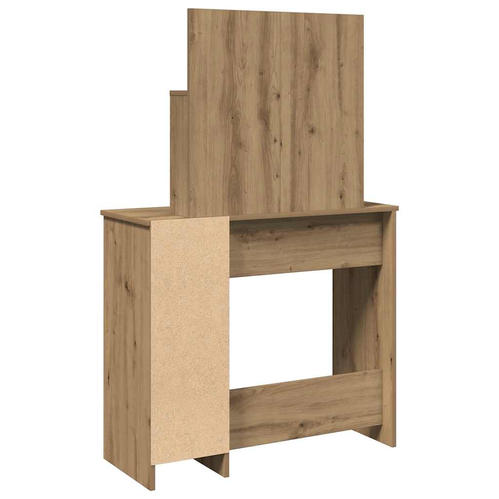 Schminktisch mit Spiegel Weiß 86,5x35x136 cm