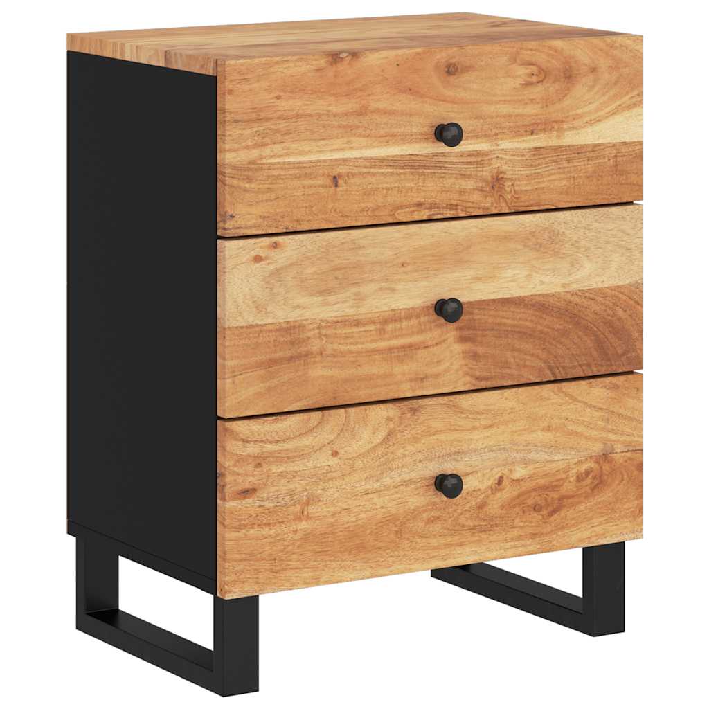 Nachttisch 50x33x62 cm Massivholz Mango & Holzwerkstoff