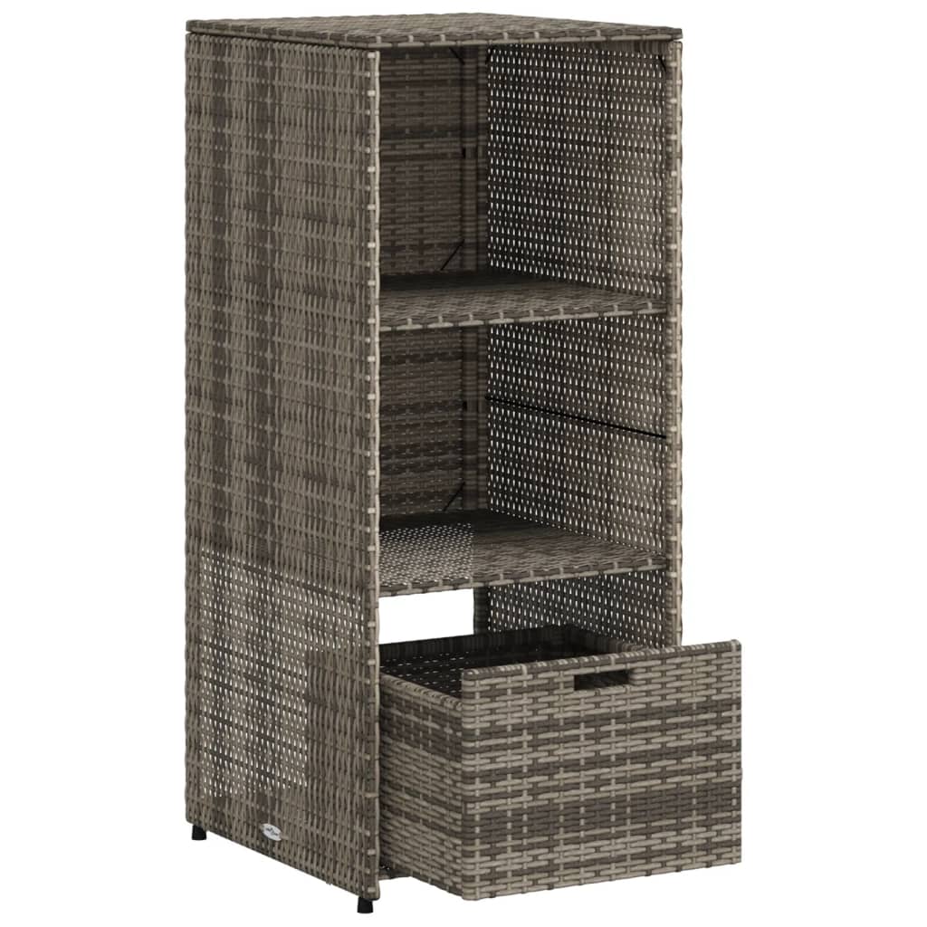Gartenschrank Schwarz 50x55x115 cm Poly Rattan