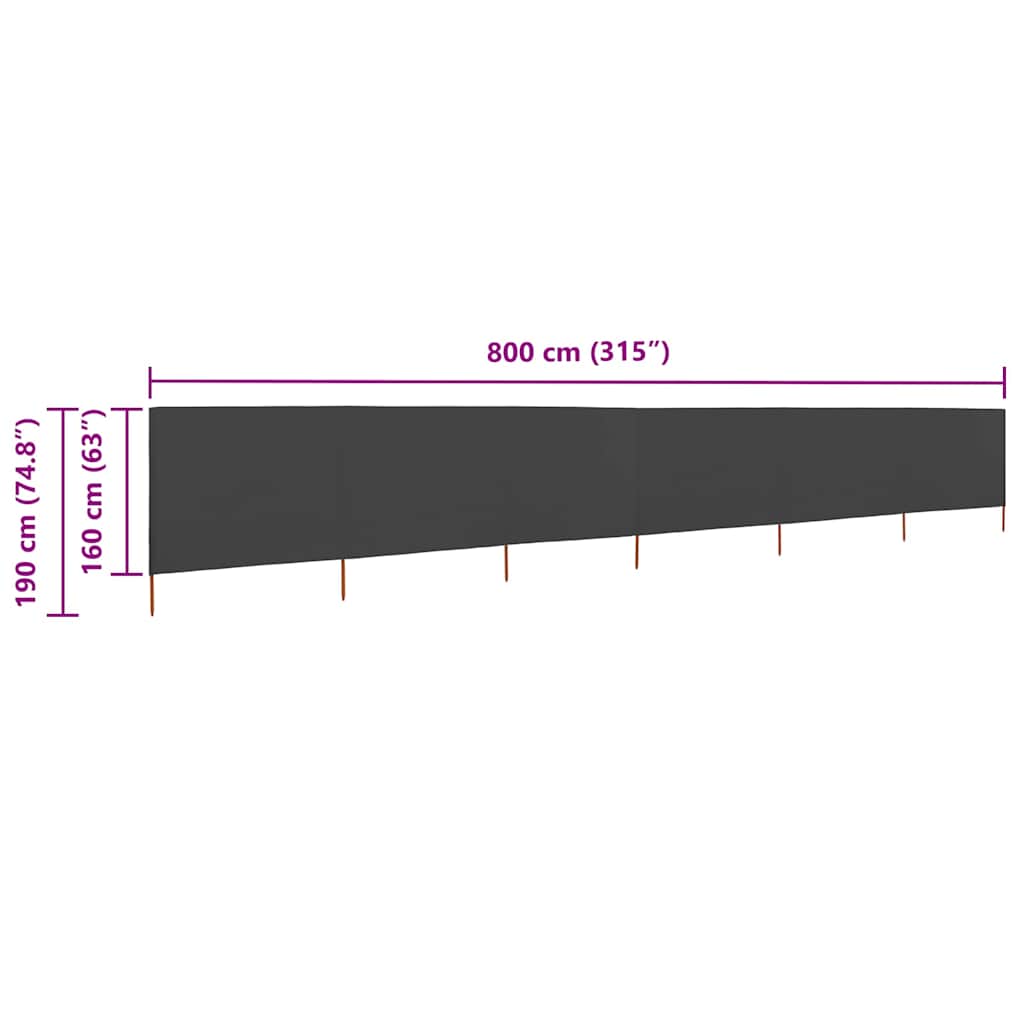 3-teiliges Windschutzgewebe 400 x 120 cm Weiß
