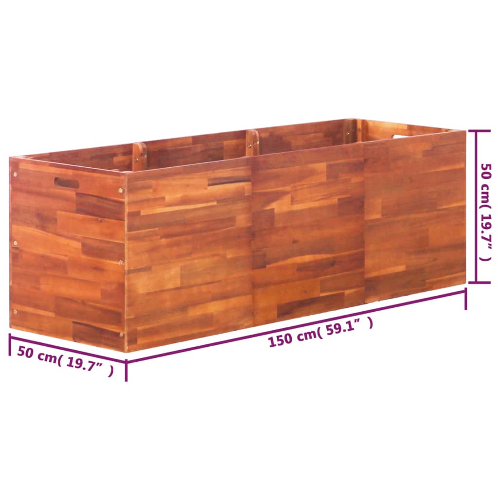 Garten-Hochbeet Akazienholz 200x50x50 cm