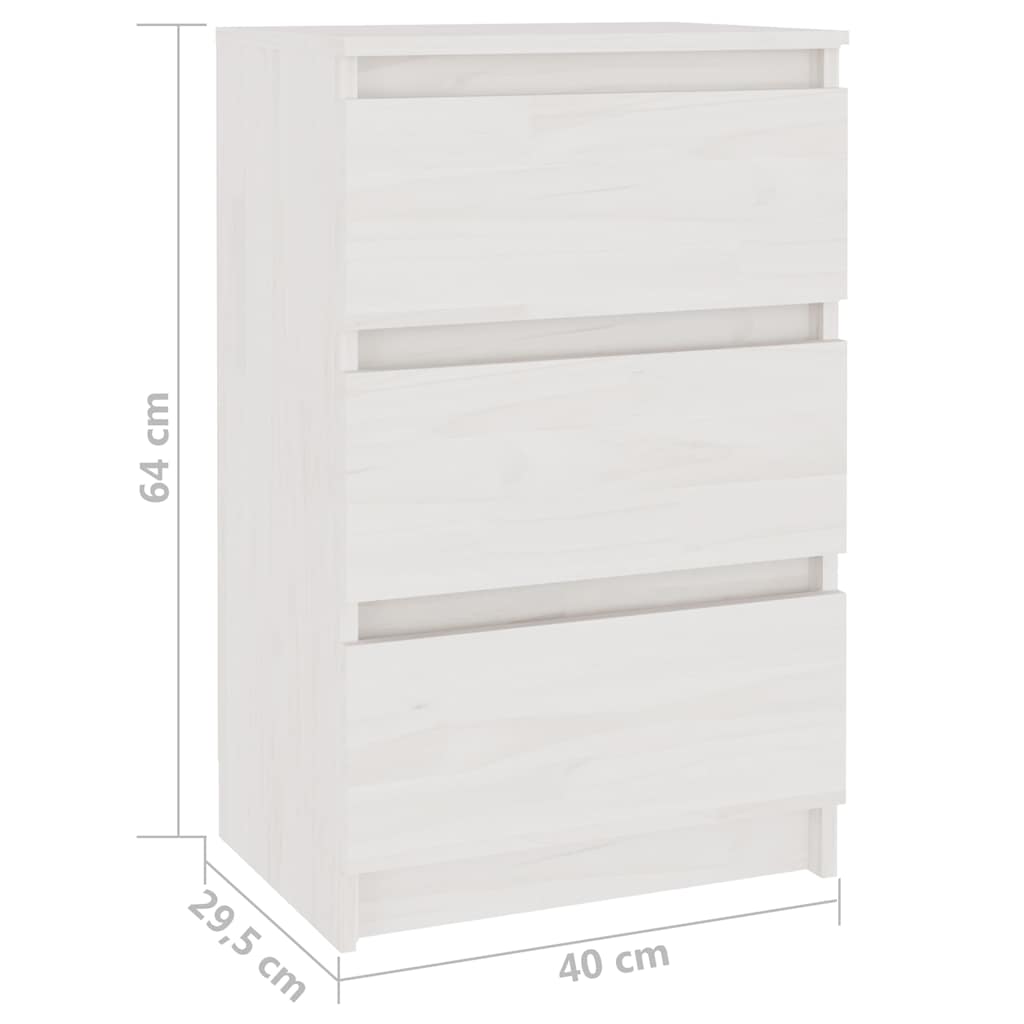 Nachtschrank 40x29,5x64 cm Massivholz Kiefer