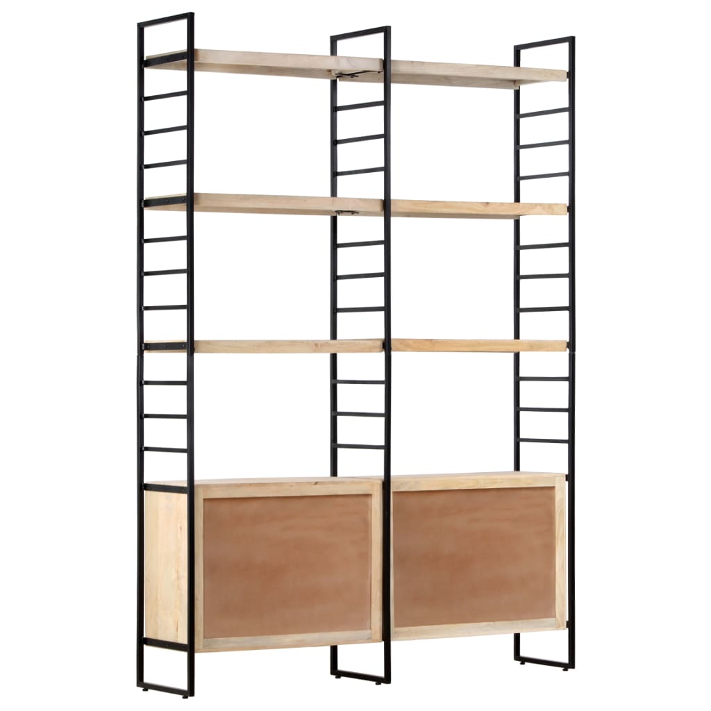 Bücherregal 4 Ebenen 124x30x180 cm Altholz Massiv
