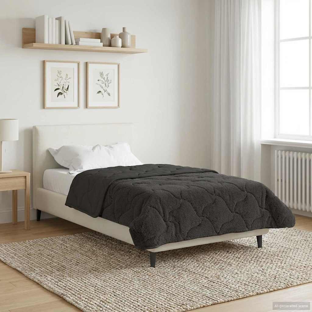 Winterbettdecke Gepolstert Anthrazit 135 x 200 cm