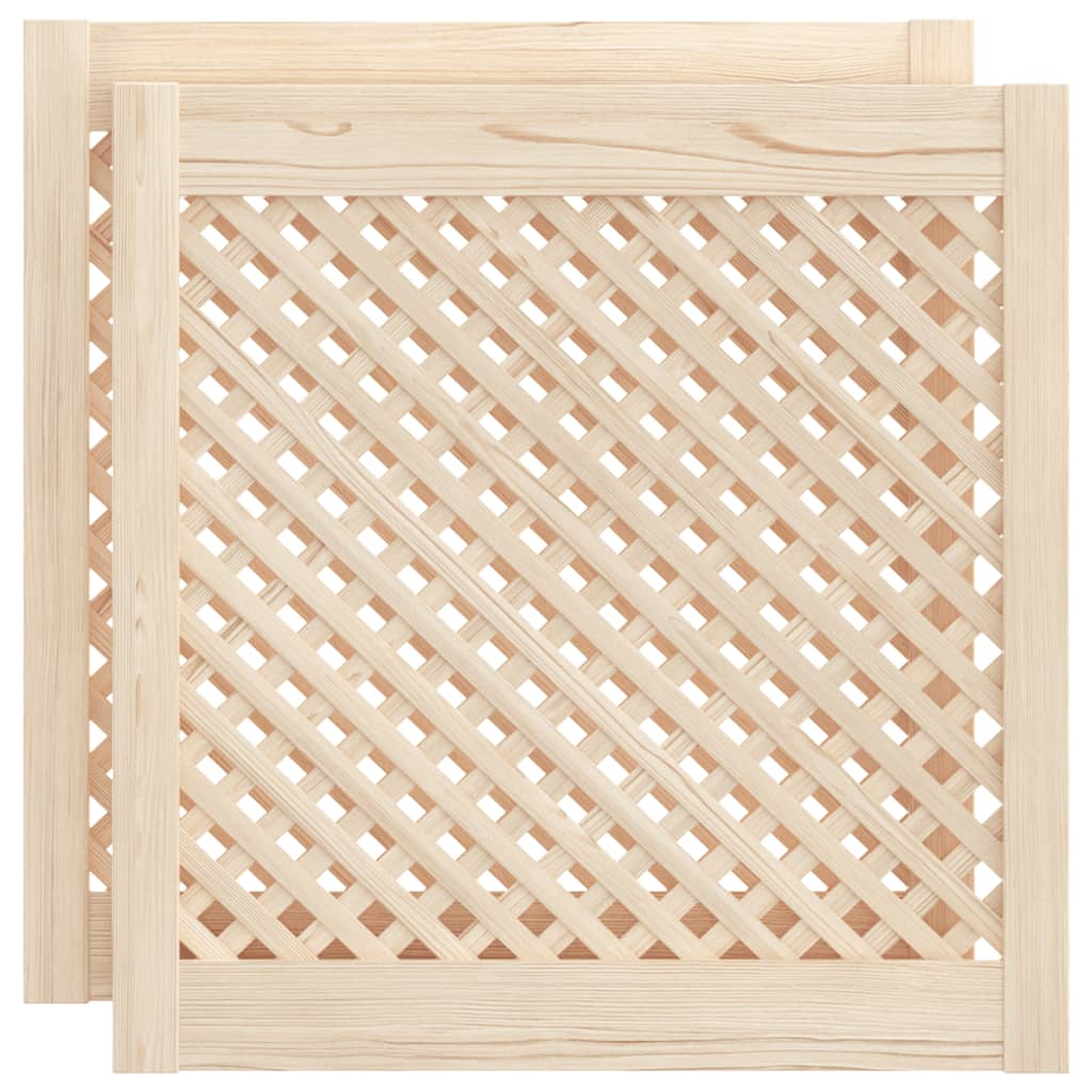 Schranktüren 2 Stk. Gitter-Design 39,5x39,5cm Massivholz Kiefer