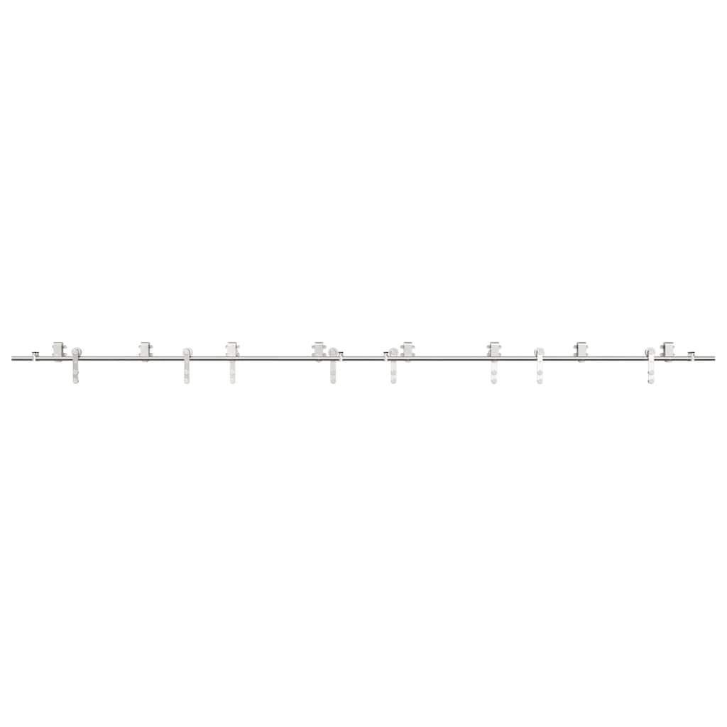 Schiebetür-Beschlagsatz 183 cm Edelstahl Silbern