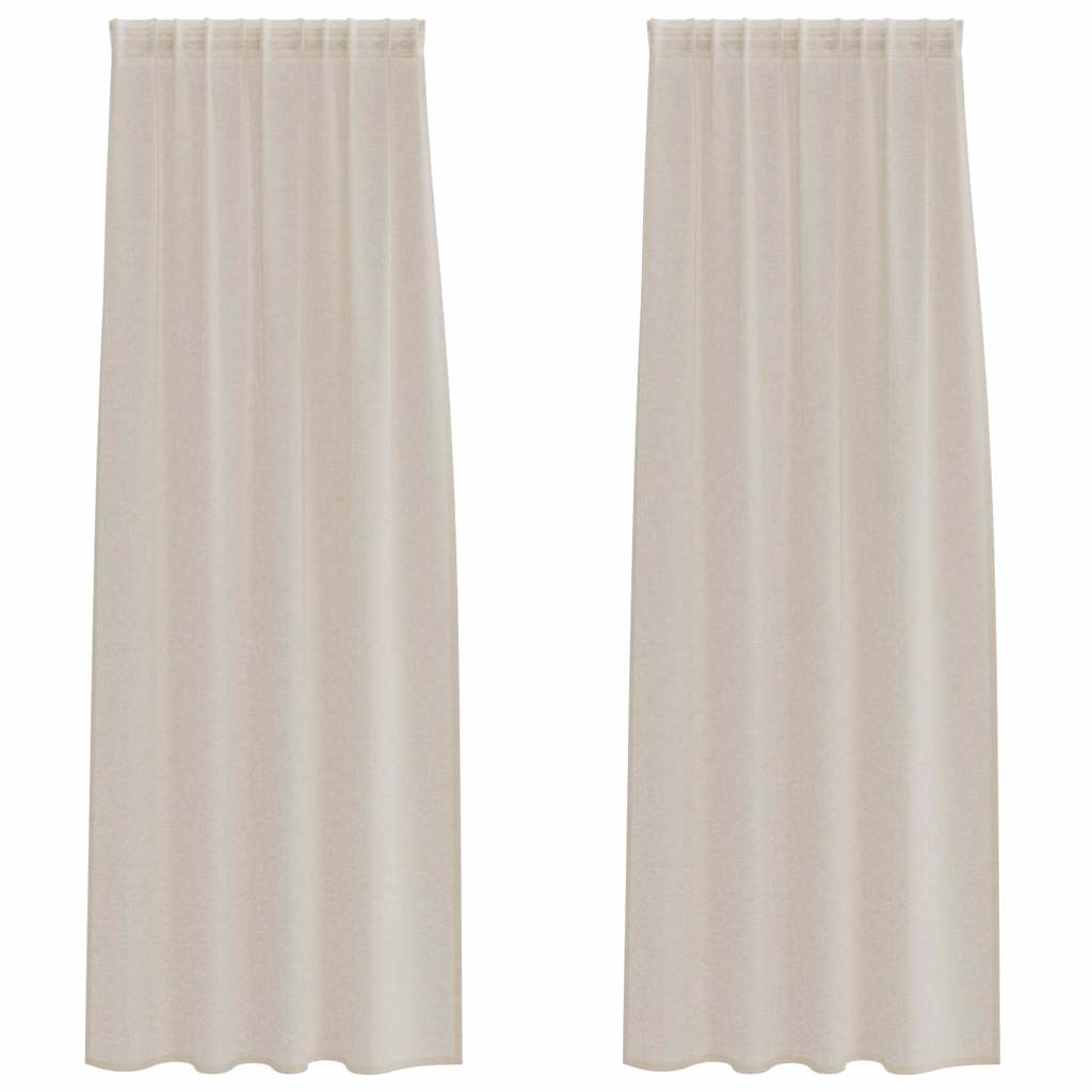 Voile-Vorhang mit Vorhängen 2 pcs Weiß 140 x 140 cm Polyester