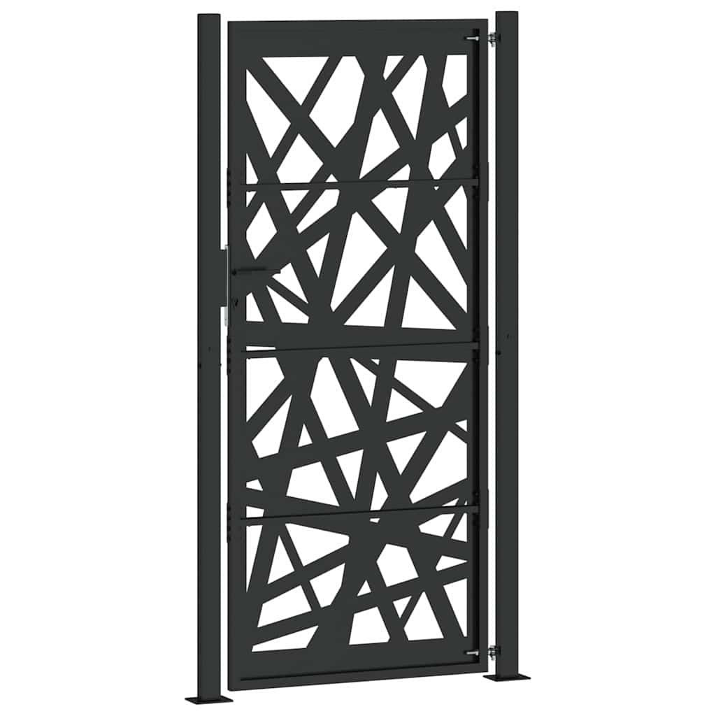 Gartentor Schwarz 100x100 cm Stahl Lichtdesign