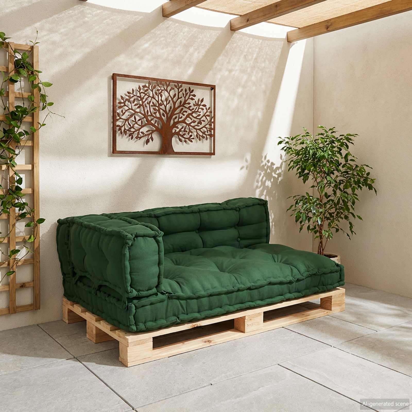 Palettensofa-Auflage Mehrfarbig Stoff Patchwork