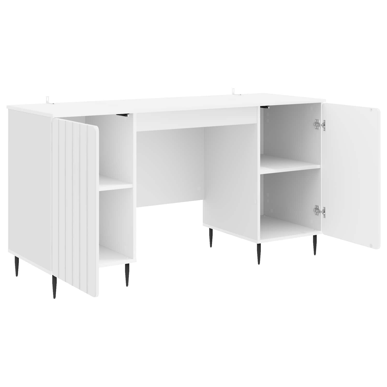 Schreibtisch mit Regal Schwarz 142,5 x 50 x 75 cm Holzwerkstoff