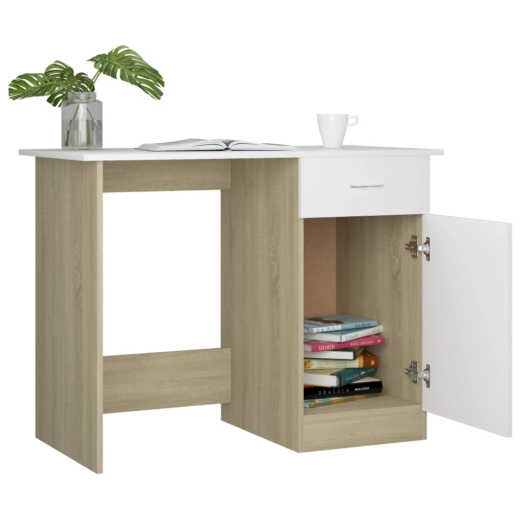Schreibtisch Weiß 100×50×76 cm Holzwerkstoff