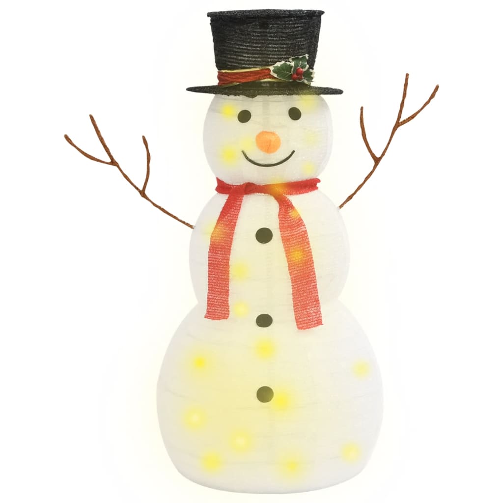 LED-Schneemann Weihnachtsfigur Luxus-Stoff 60 cm