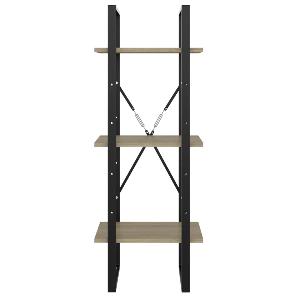 Bücherregal 3 Fächer Weiß 40x30x105 cm Holzwerkstoff