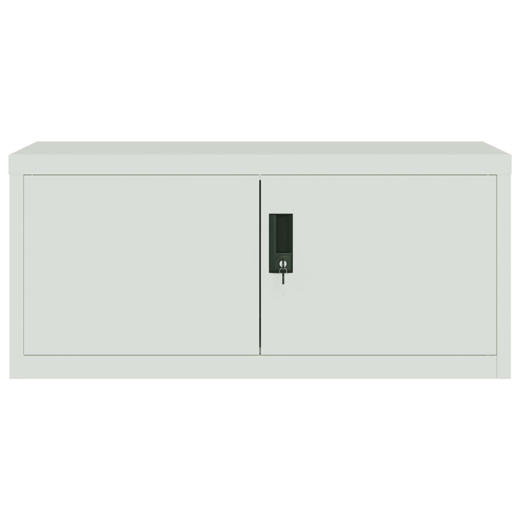 Aktenschrank mit 2 Türen Grau 90 cm Stahl