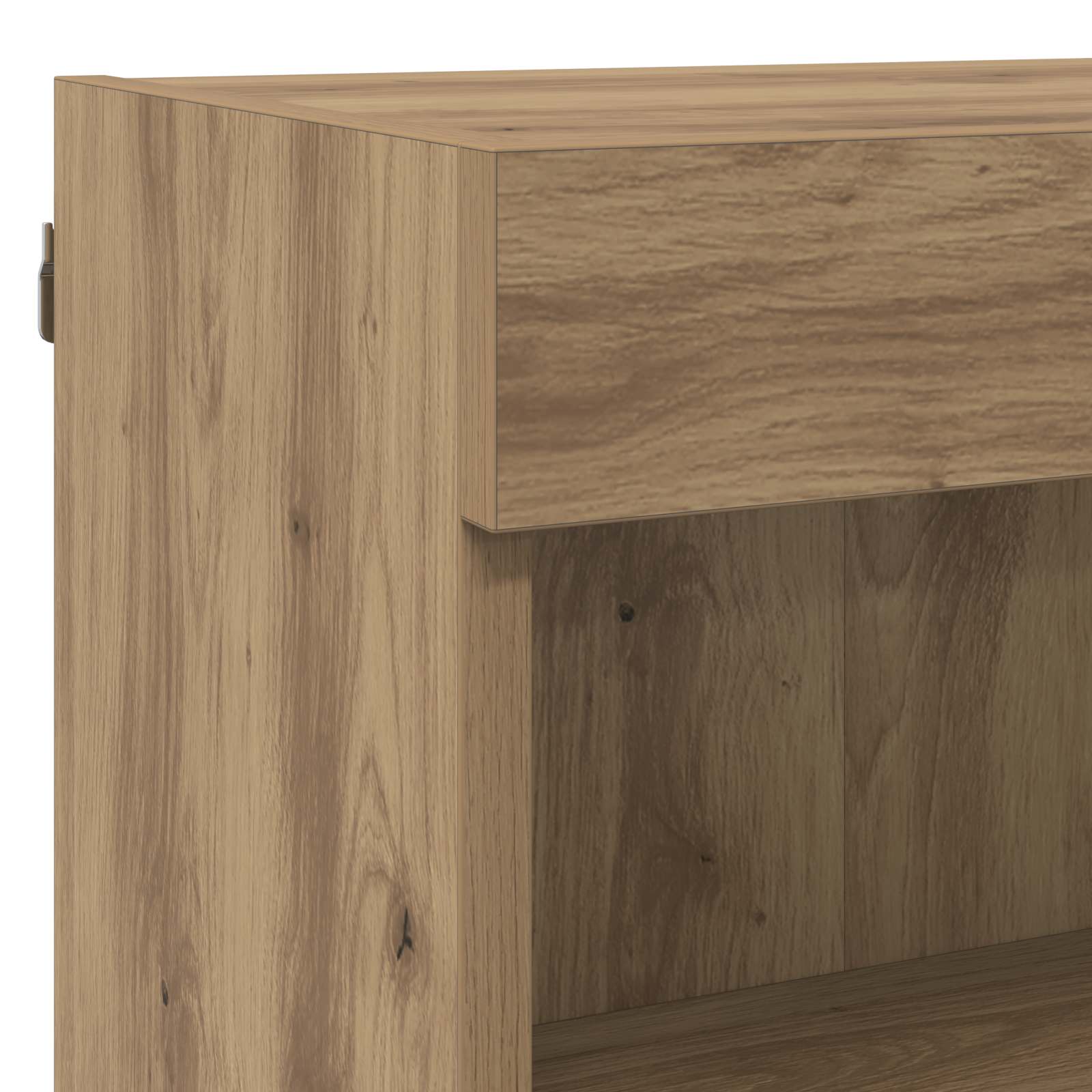 5-tlg. Wohnwand mit LED-Beleuchtung Weiß Holzwerkstoff