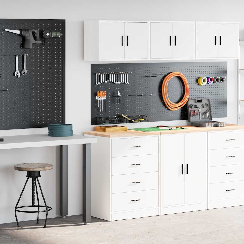 Garagenschränke 2 Stk. Schwarz Holzwerkstoff