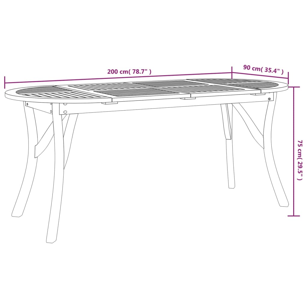 Gartentisch 85x85x75 cm Massivholz Akazie
