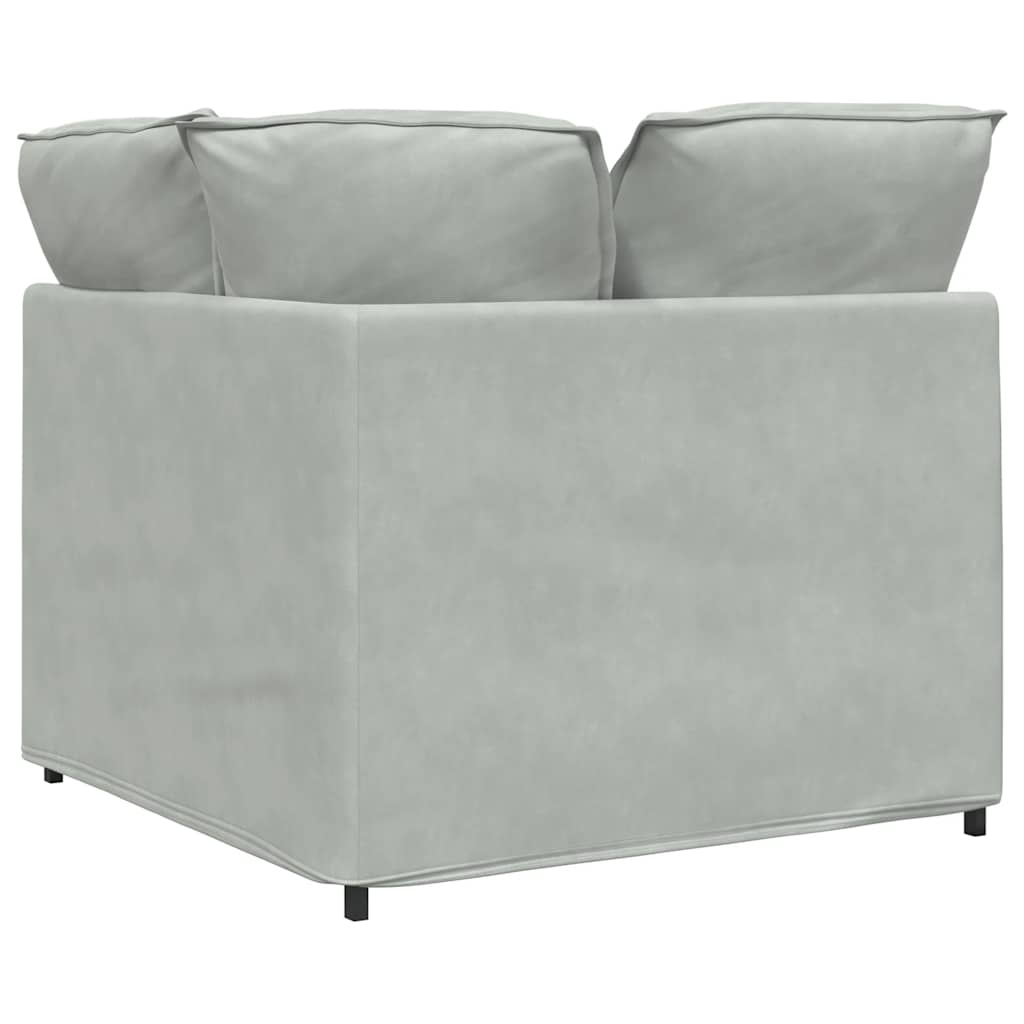 Modulares Sofa Endmodul mit Armlehne Kissen Blau 100 cm