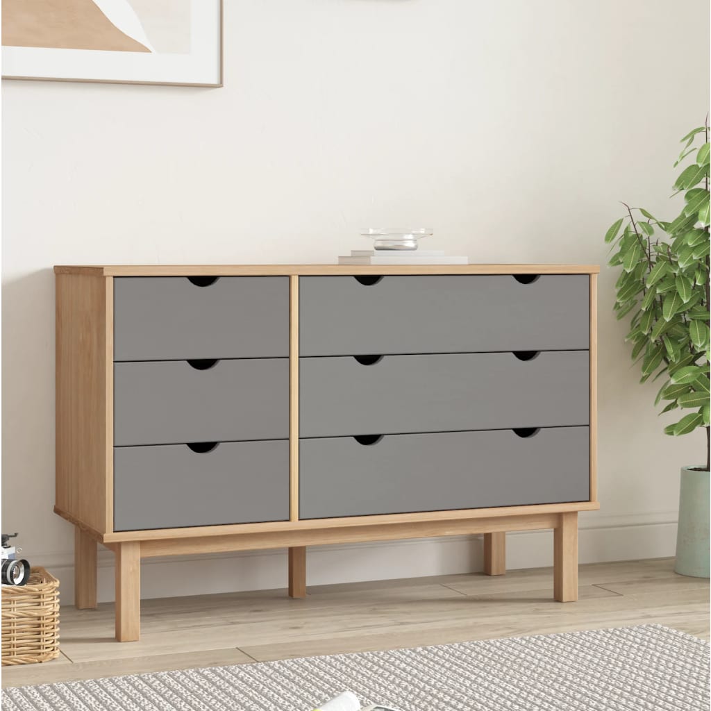 Schubladenschrank OTTA 111x43x73,5 cm Massivholz Kiefer