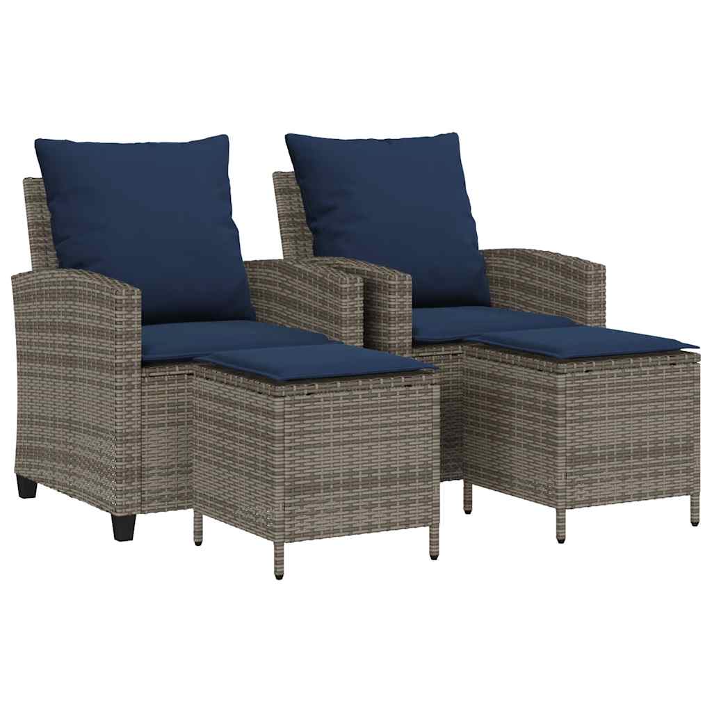 4-tlg. Garten-Sofagarnitur mit Kissen Schwarz Poly Rattan