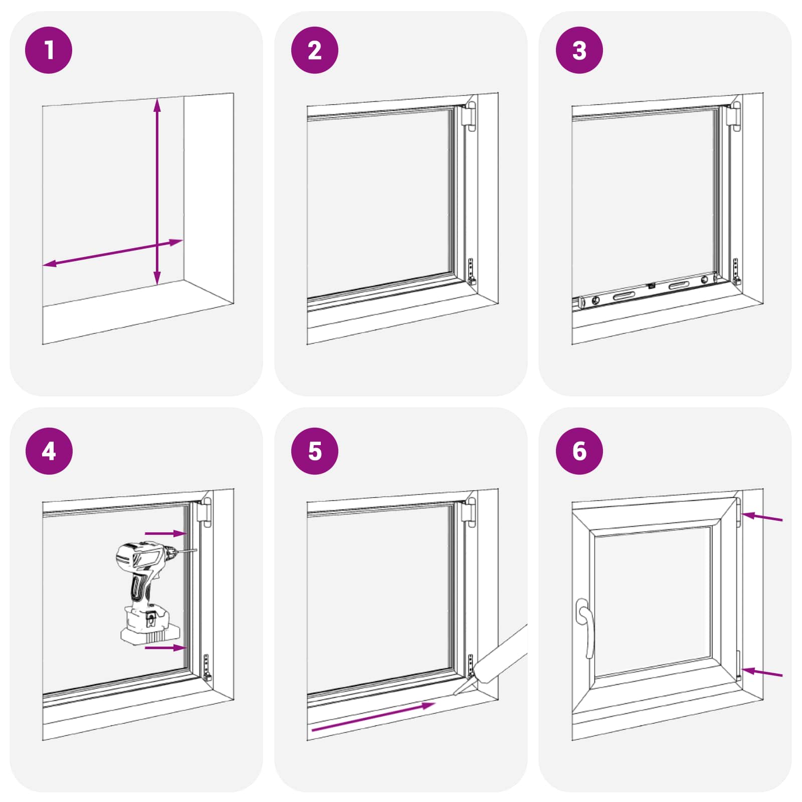 Kellerfenster RISOR 50 x 50 cm PVC und Glas Weiß
