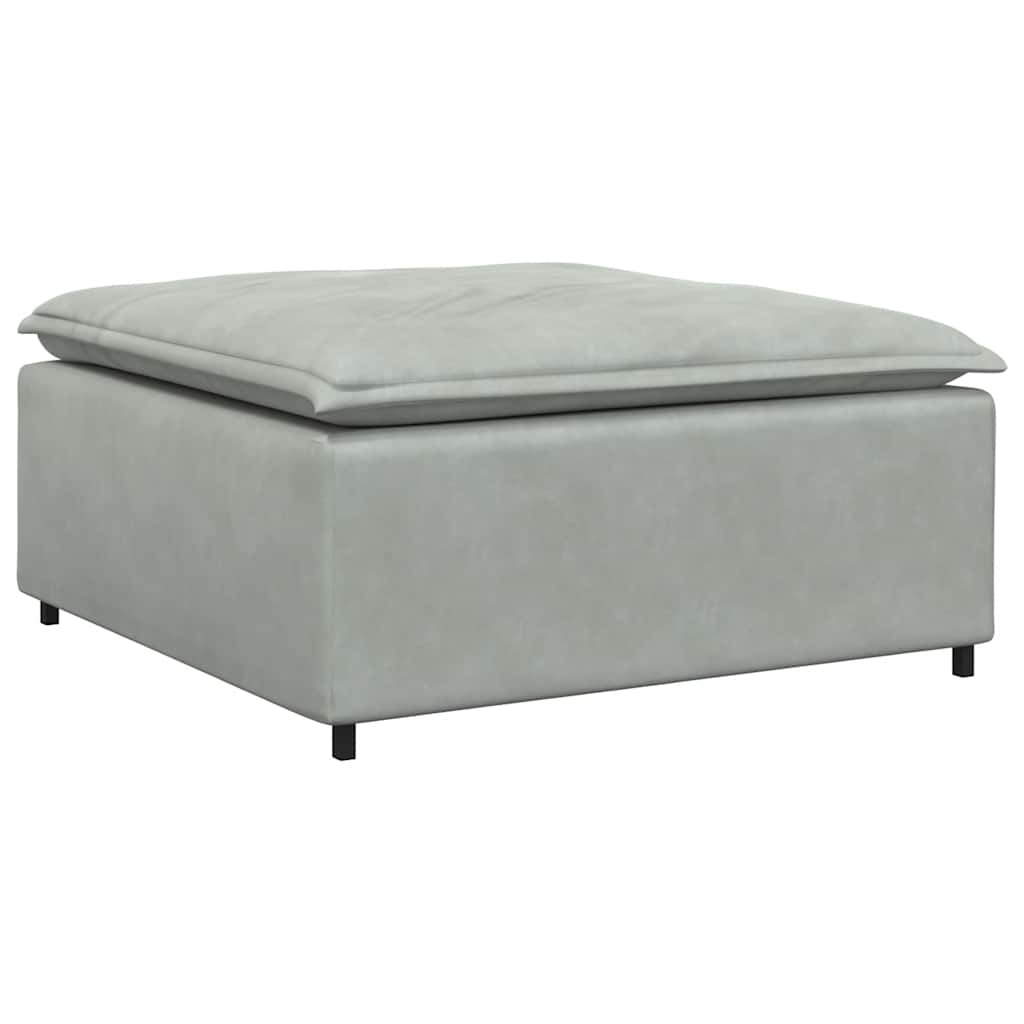 Modulares Sofa mit Fußhocker und Kissen Blau