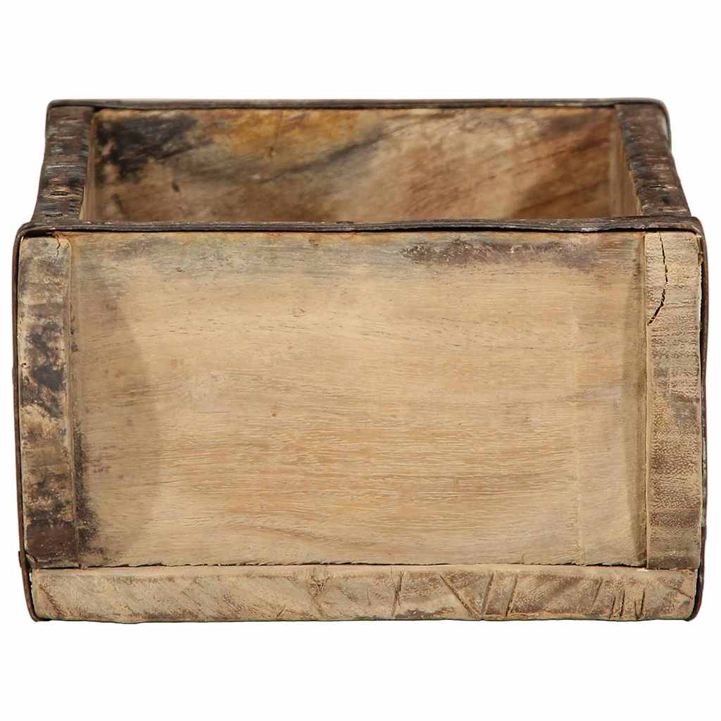 Tablett Braun 30 x 15 x 9 cm Massives upgecyceltes Holz