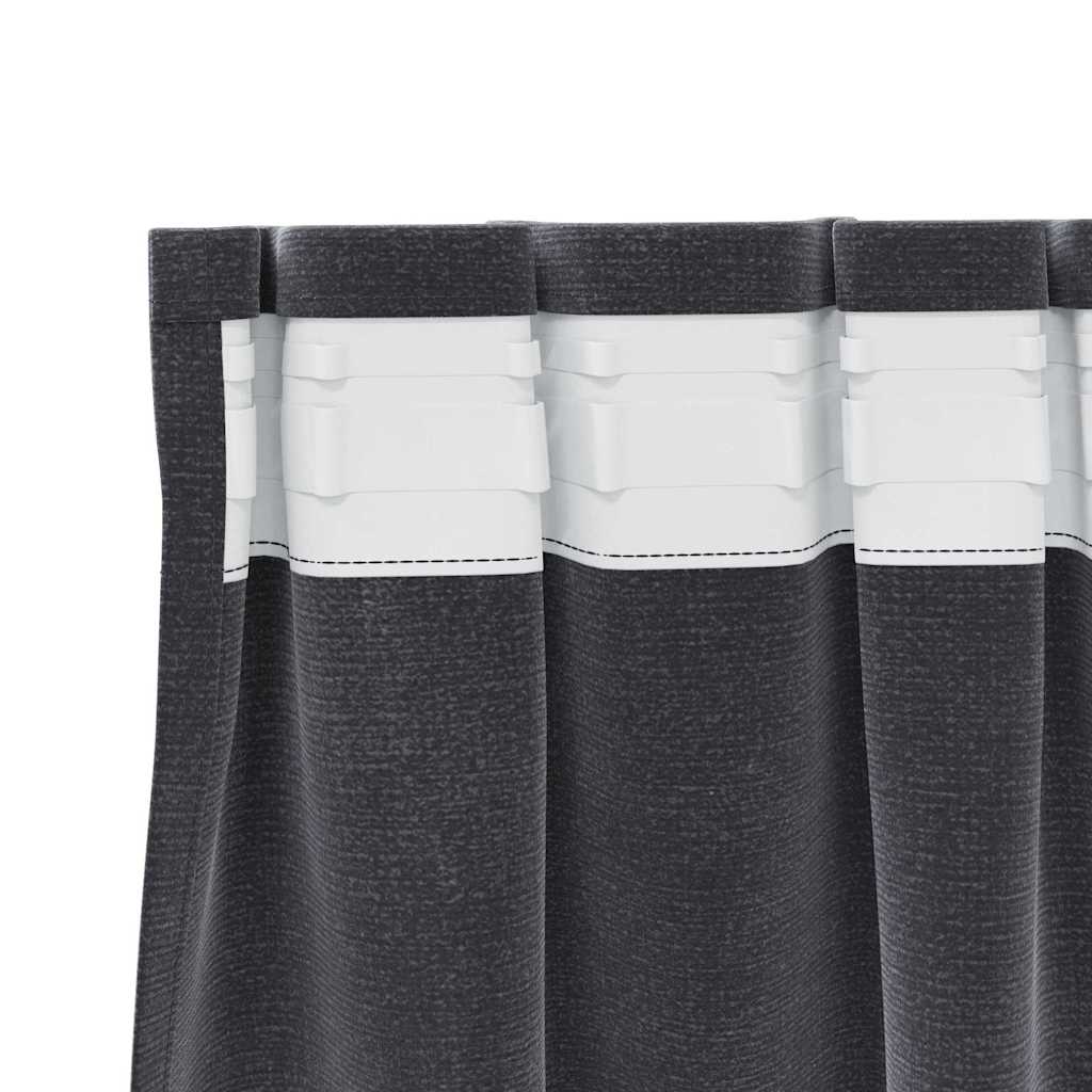 Verdunkelungsvorhänge 2 pcs Schwarz 140 x 140 cm Samt