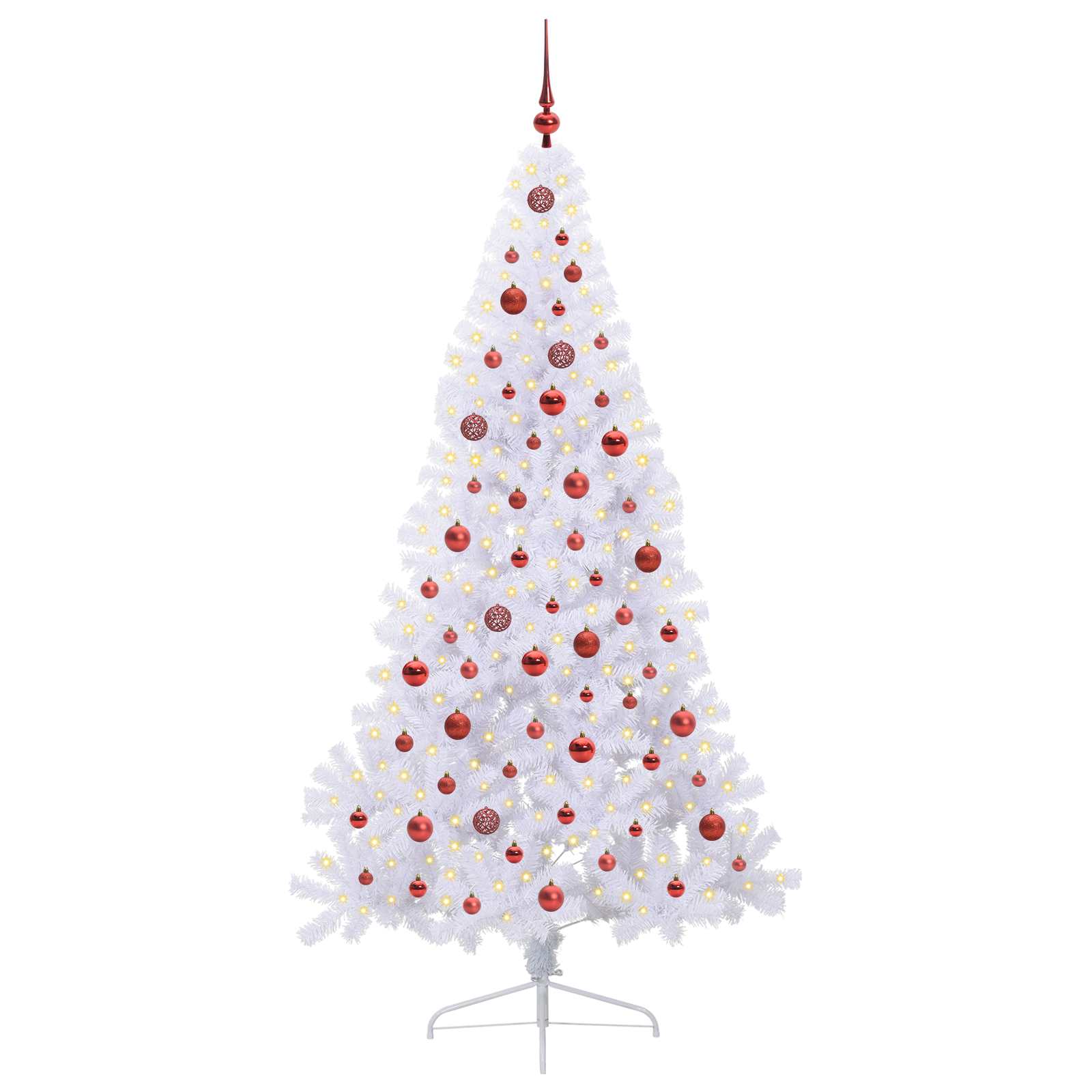 Künstlicher Weihnachtsbaum Weiß 210 cm PVC und Stahl