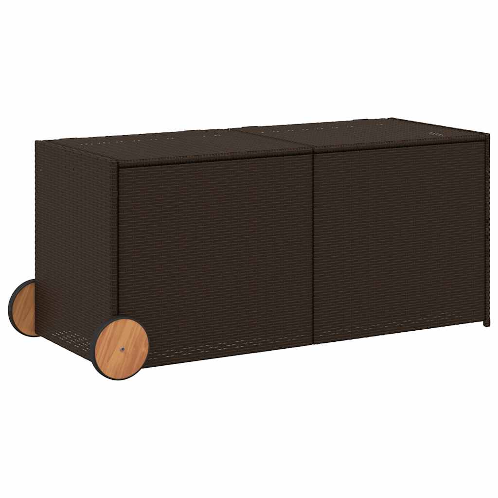 Gartentruhe Schwarz 283L Poly Rattan